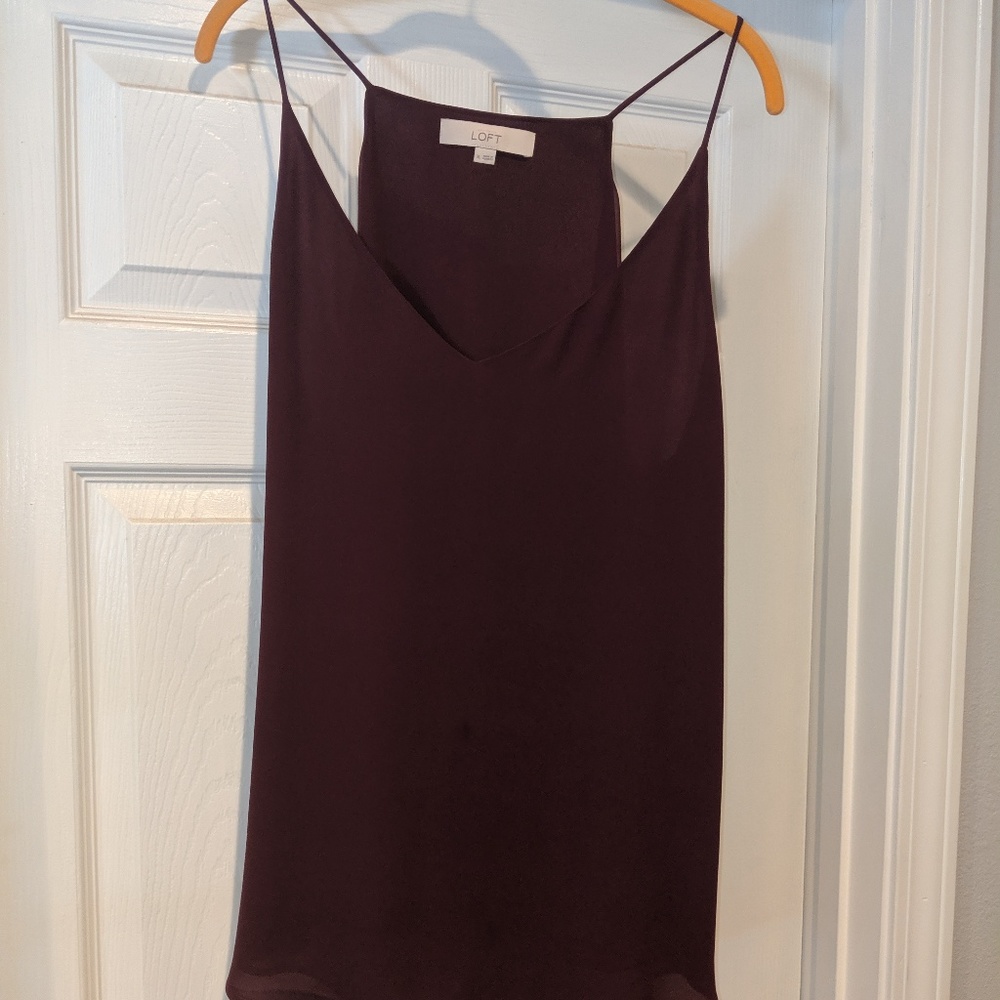 Maroon Sleeveless Ann Taylor Loft Top